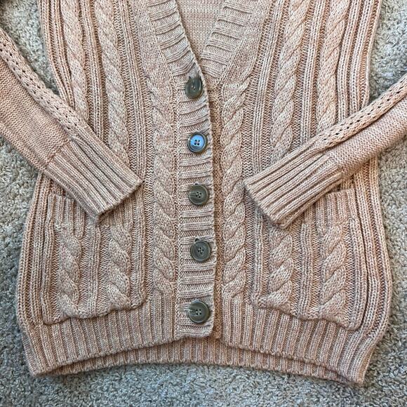 NWT Vintage Moda International Cable Knit Button Up Sweater size Small Academia - Picture 3 of 12